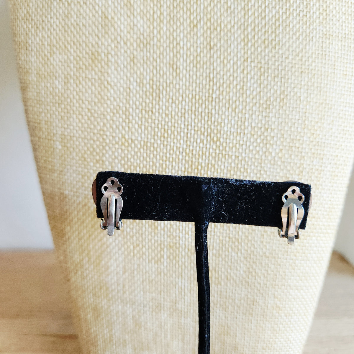 Clip On Bear Paw Earrings with Turquoise Accent