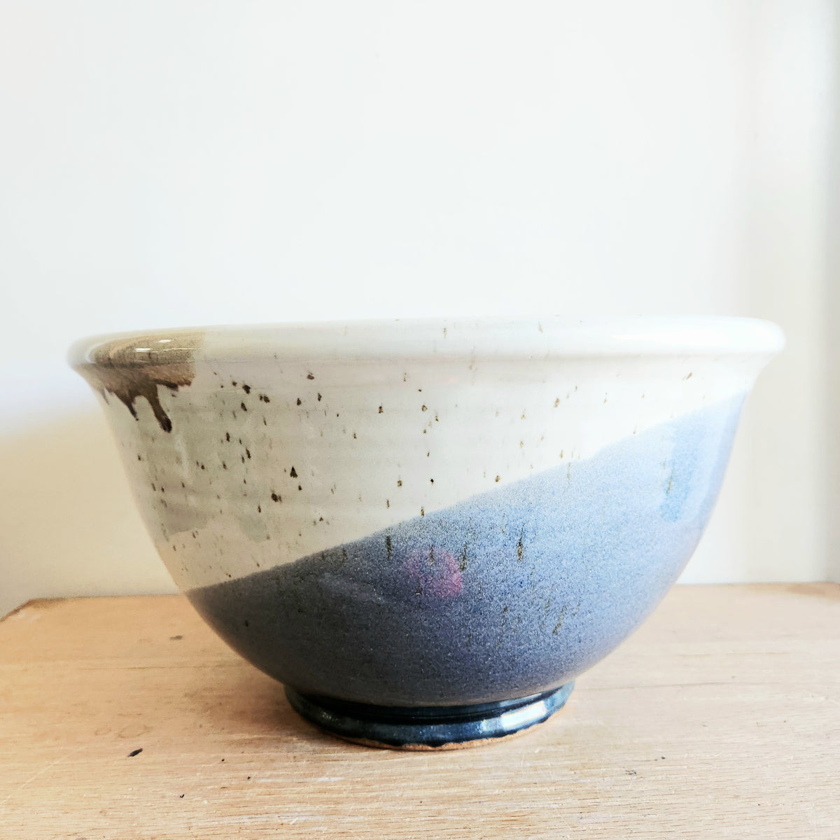 Handmade Pottery Large Glazed Bowl 10"H 14"W