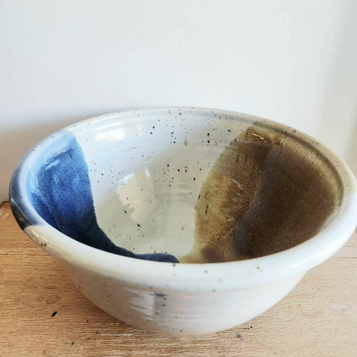 Handmade Pottery Large Glazed Bowl 10"H 14"W