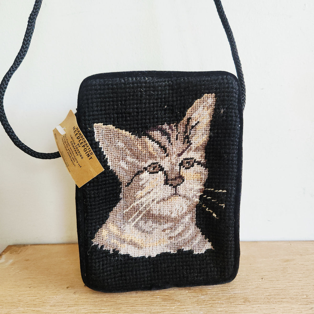 Vintage Claws Collection Needlepoint Cat Crossbody Bag - New