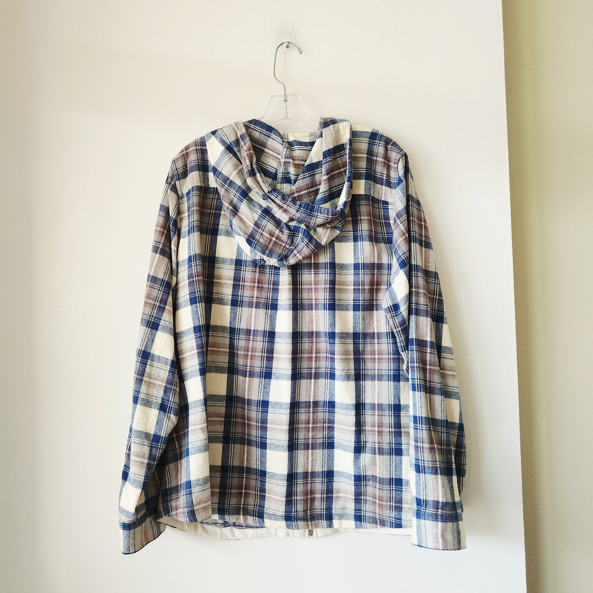 LL Bean 100% Cotton Flannel Zip Up Hoodie - 1X