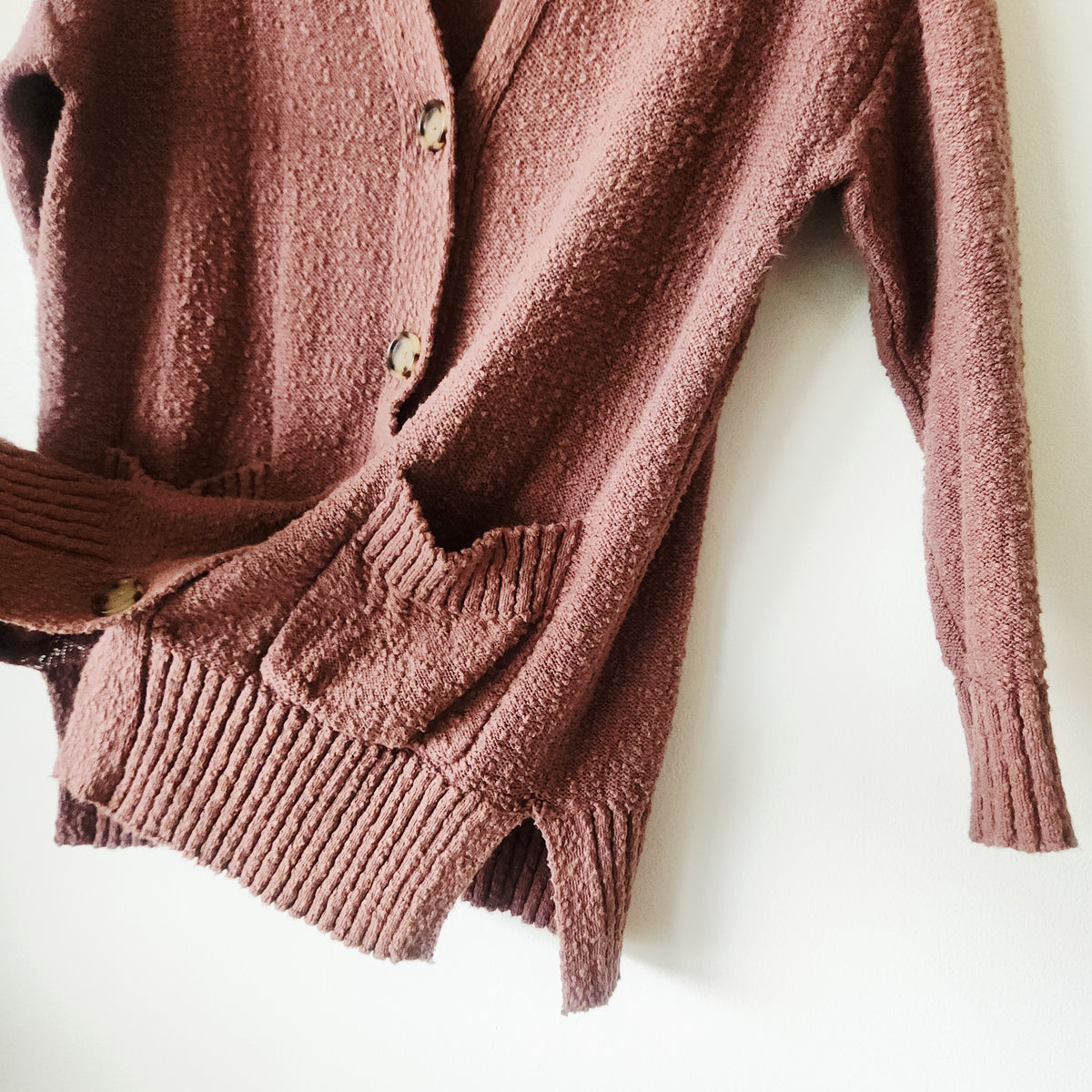 Loft 100% Cotton Textured Knit Cardigan - S