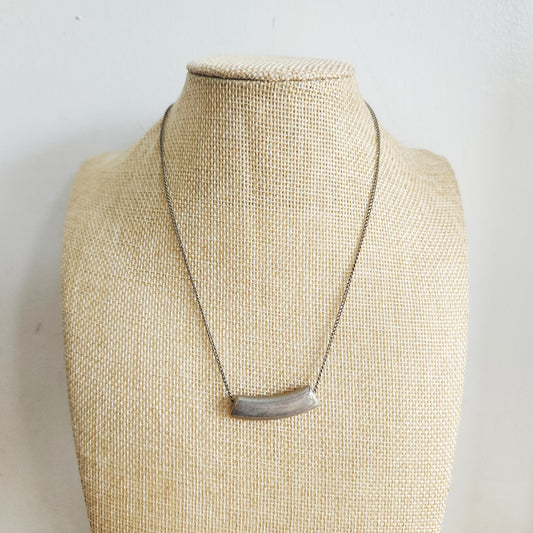 Silvertone Bar Necklace