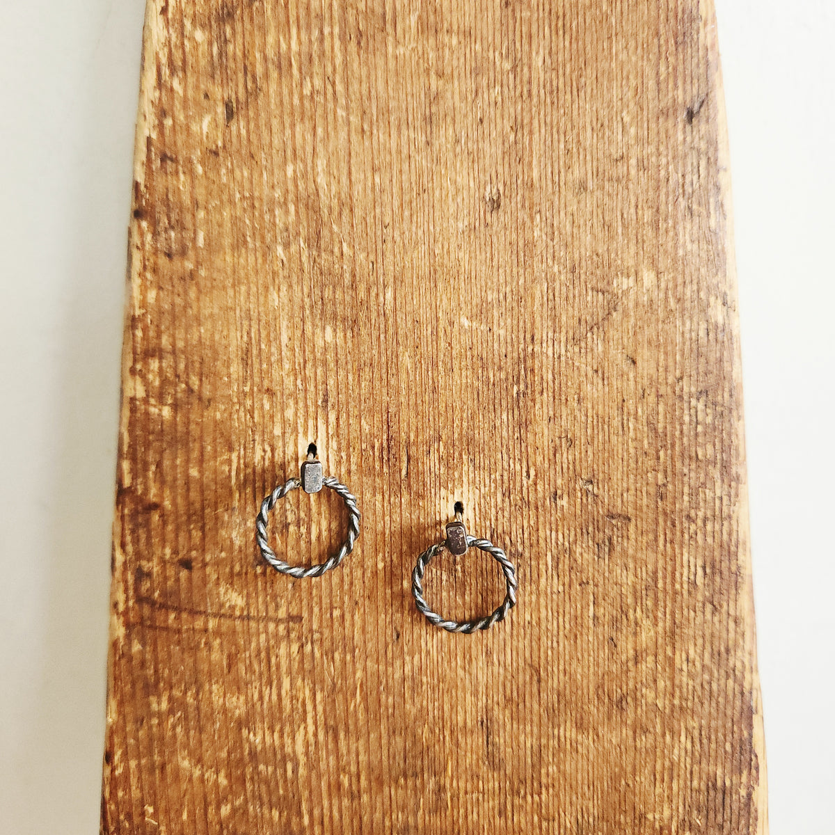 Silvertone Wreath Stud Earrings
