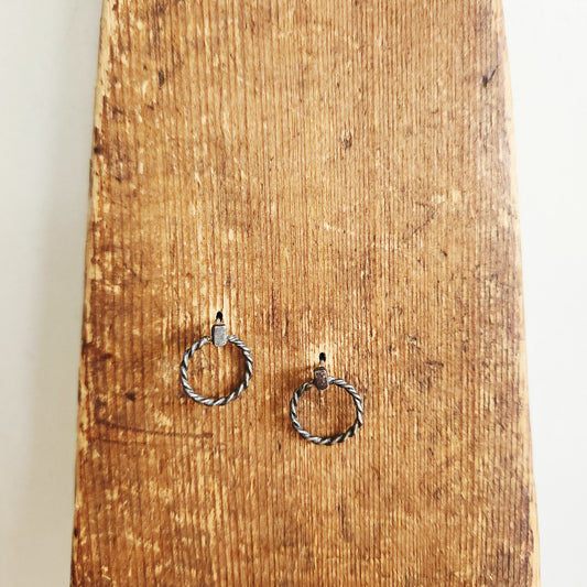 Silvertone Wreath Stud Earrings