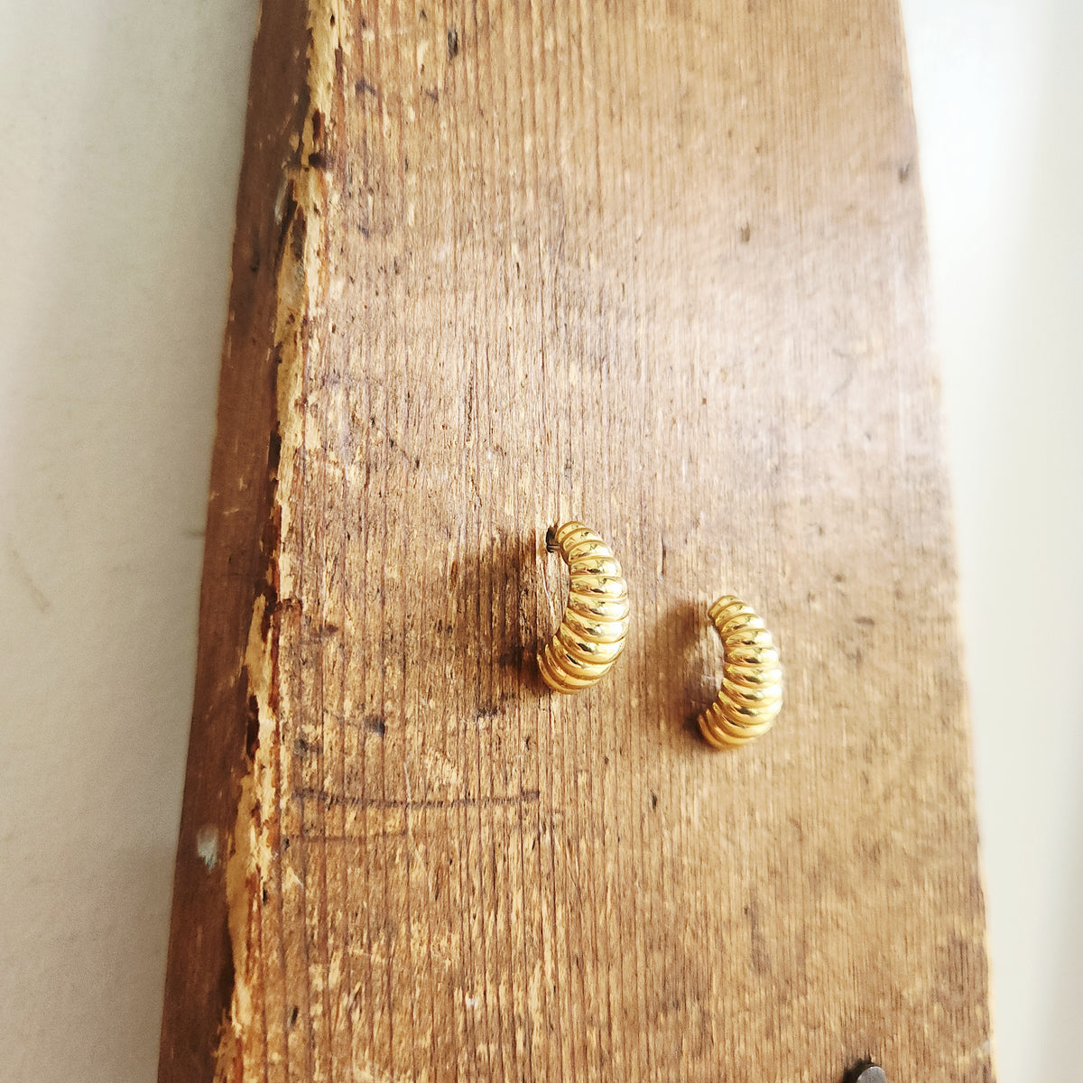 Goldtone Curved Stud Earrings