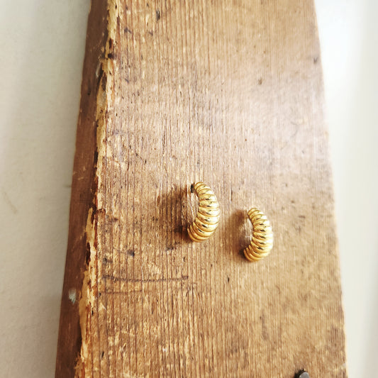 Goldtone Curved Stud Earrings