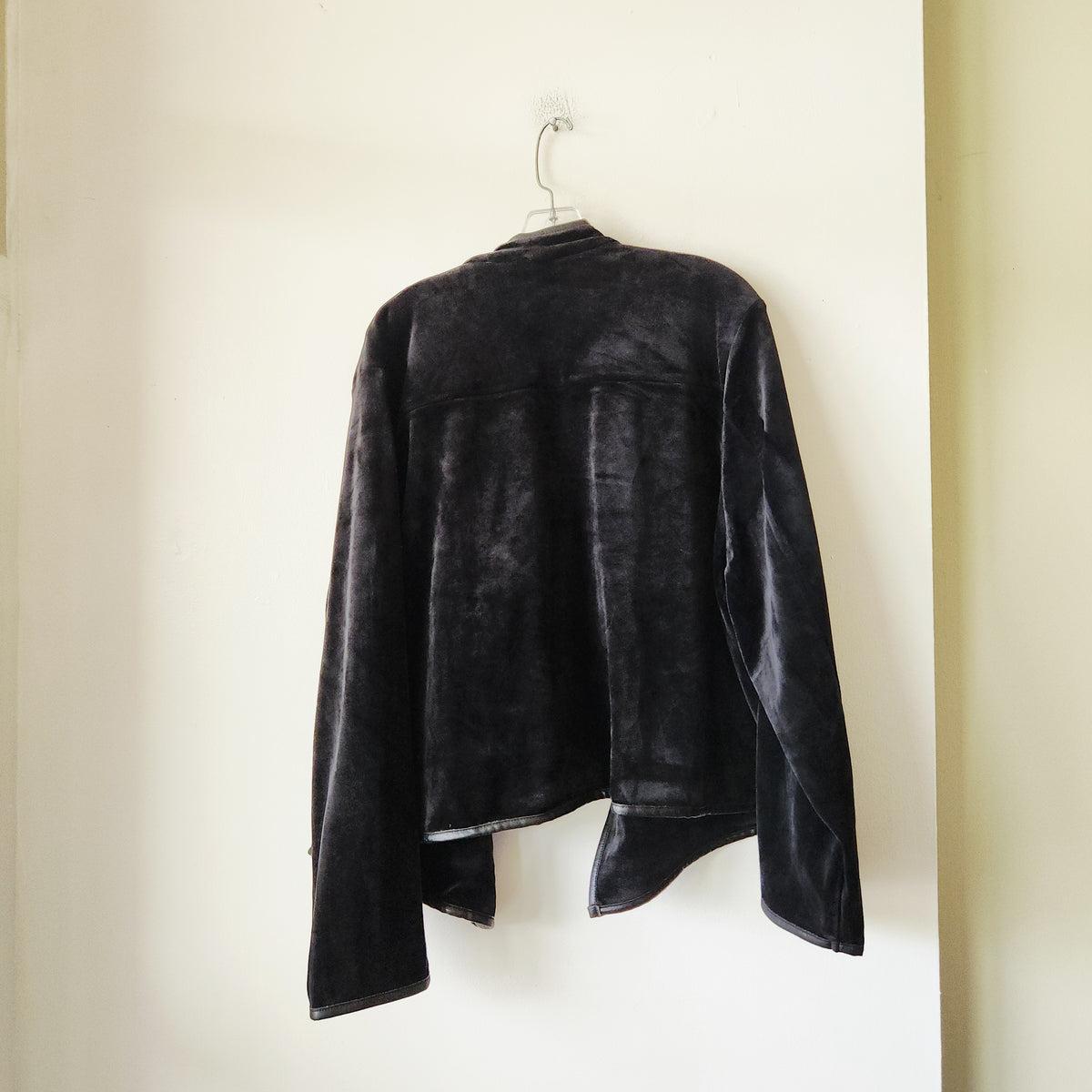 Calvin Klein Black Velour Draped Open Jacket/Top - 2X