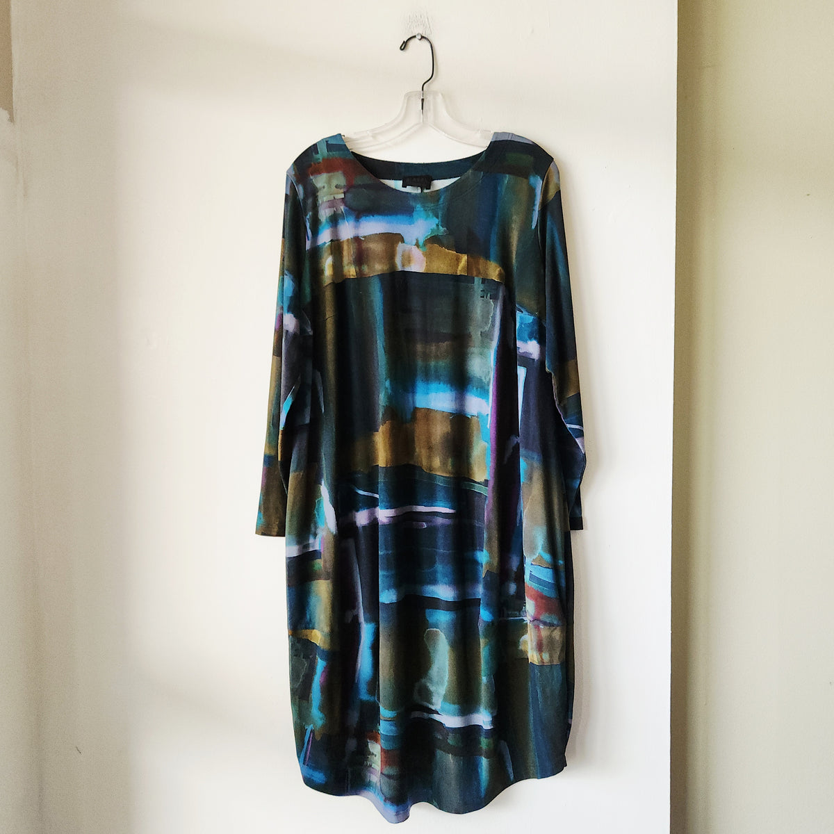 Q Neel Nordic Design Pattern Dress with Balloon Hem - size 12