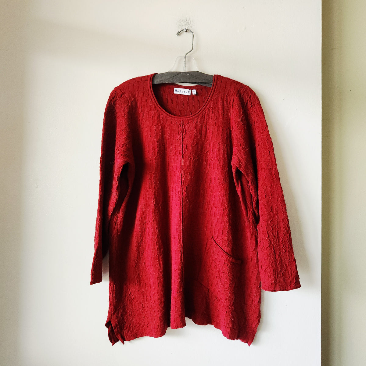 Habitat Cotton & Linen Textured Top with Pocket - L