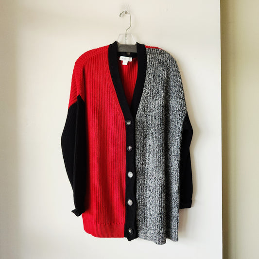 Coldwater Creek 100% Cotton Colorblock Cardigan - L