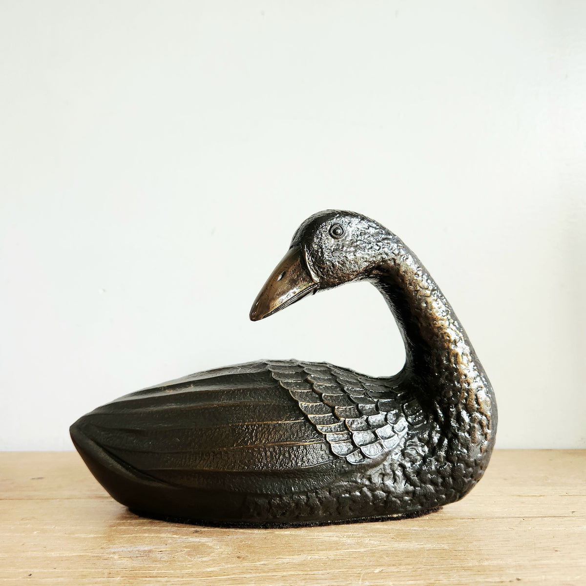 Vintage Duck Figurine Metal Decoy 9"