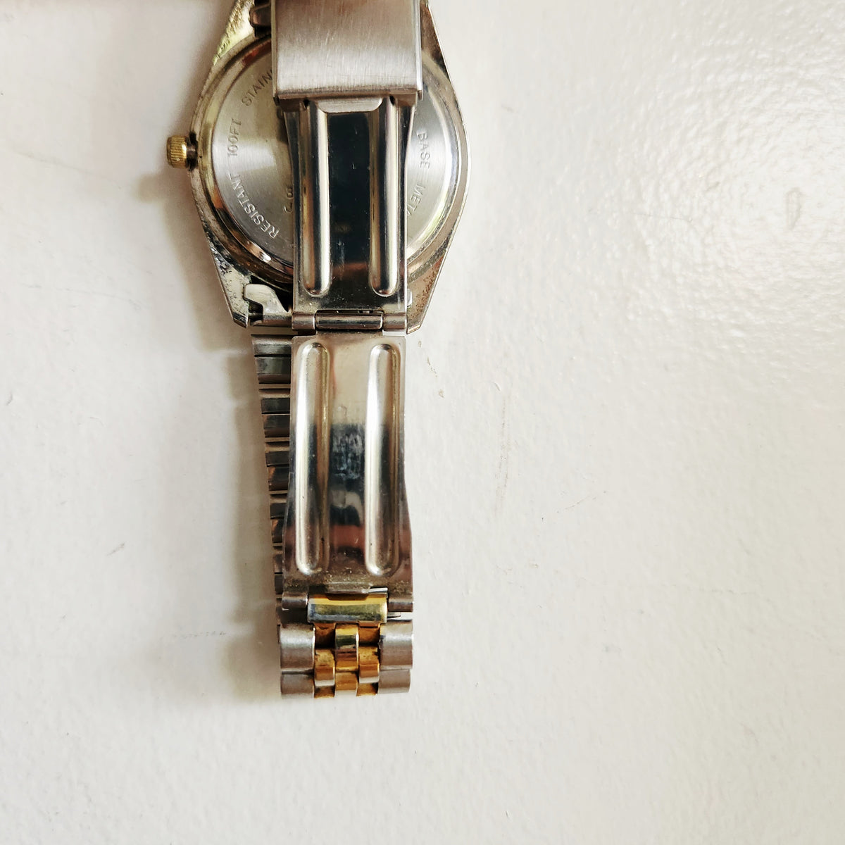 Vintage Working Gear Quartz Watch Mens Stainless Steel Works!