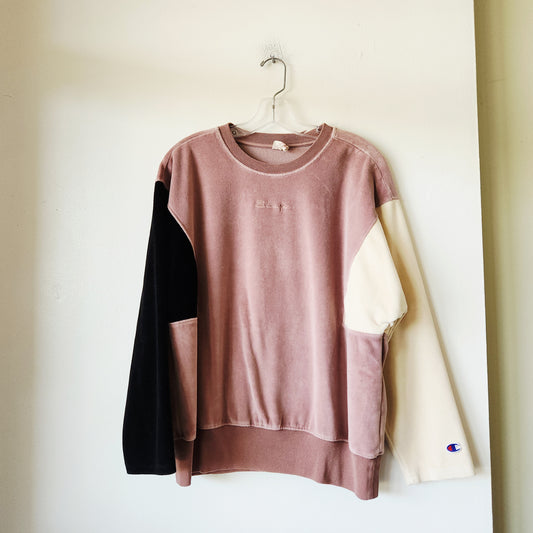 Champion Velour Colorblock Sweatshirt - M