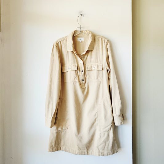 Lou & Grey Tencel & Cotton Pullover Shirtdress - M