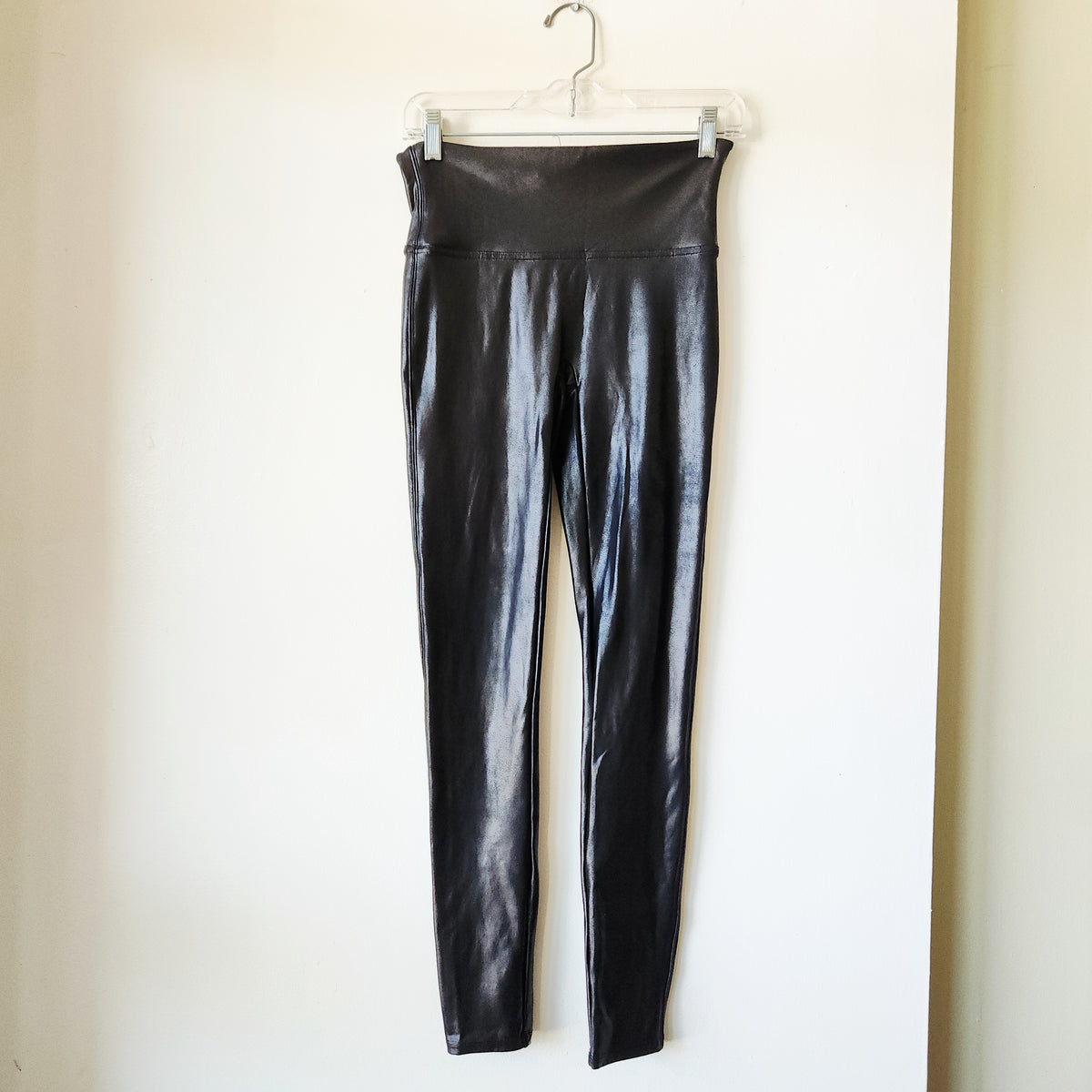 Spanx Black Faux Leather Leggings - M