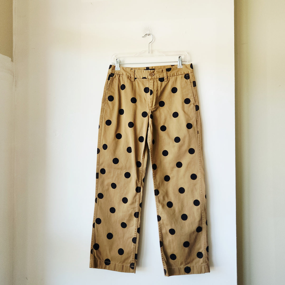 J Crew Polka Dot Khaki Pants - size 8 Petite