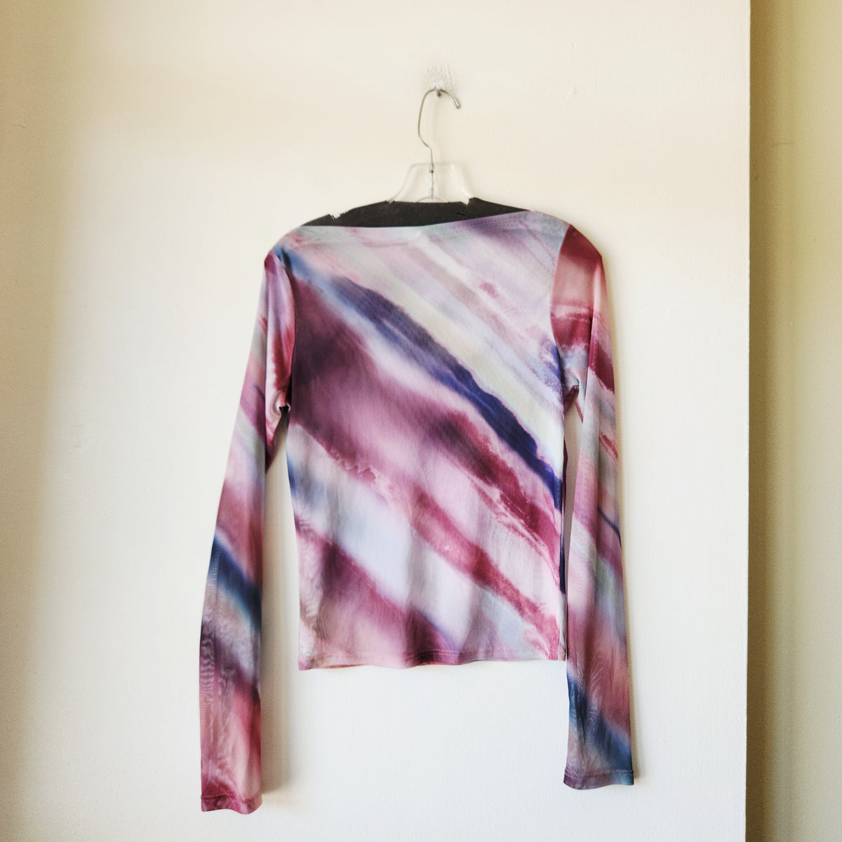 Caution to the Wind Sheer Watercolor Top - L