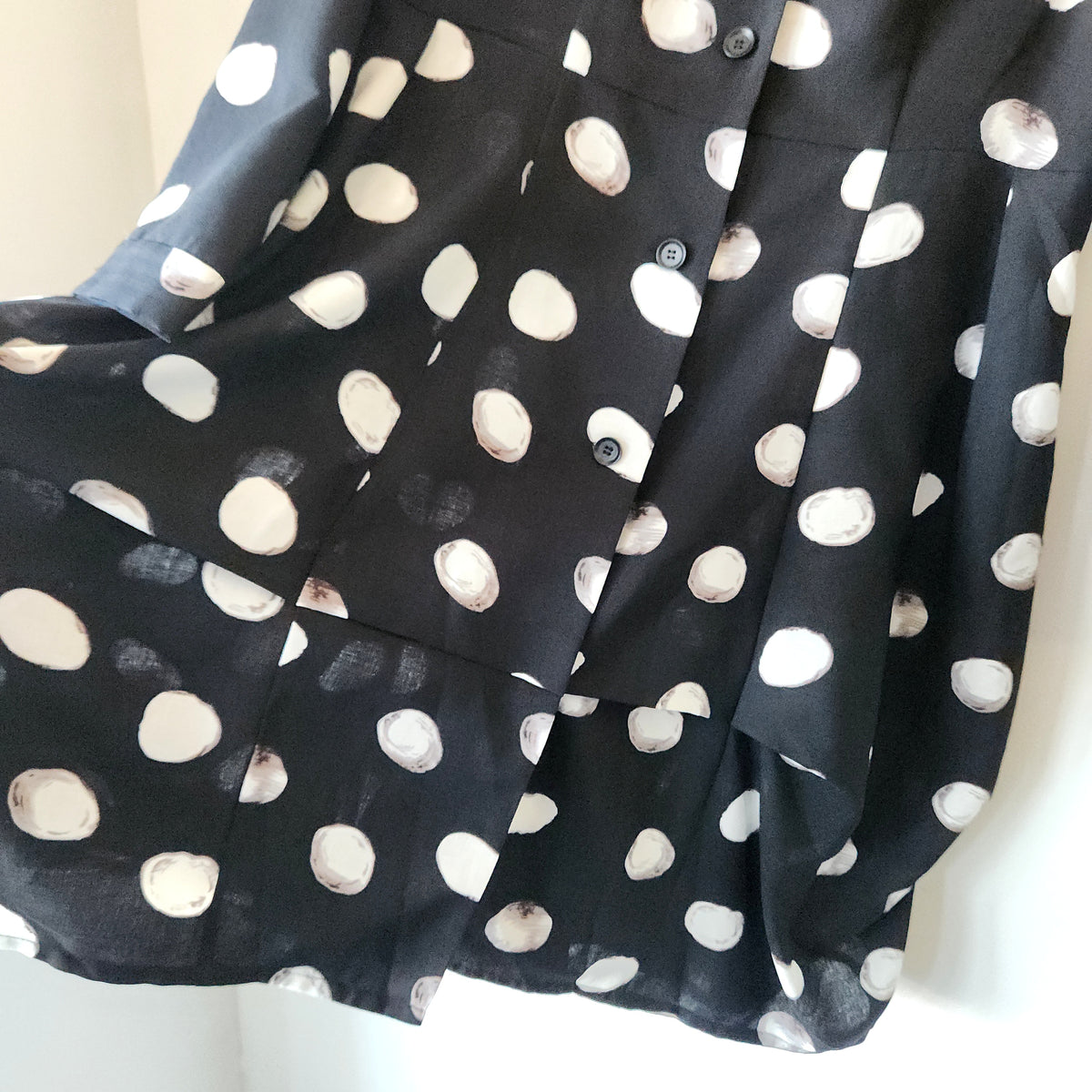 209wst Polka-dot Dress with Balloon Hem - M