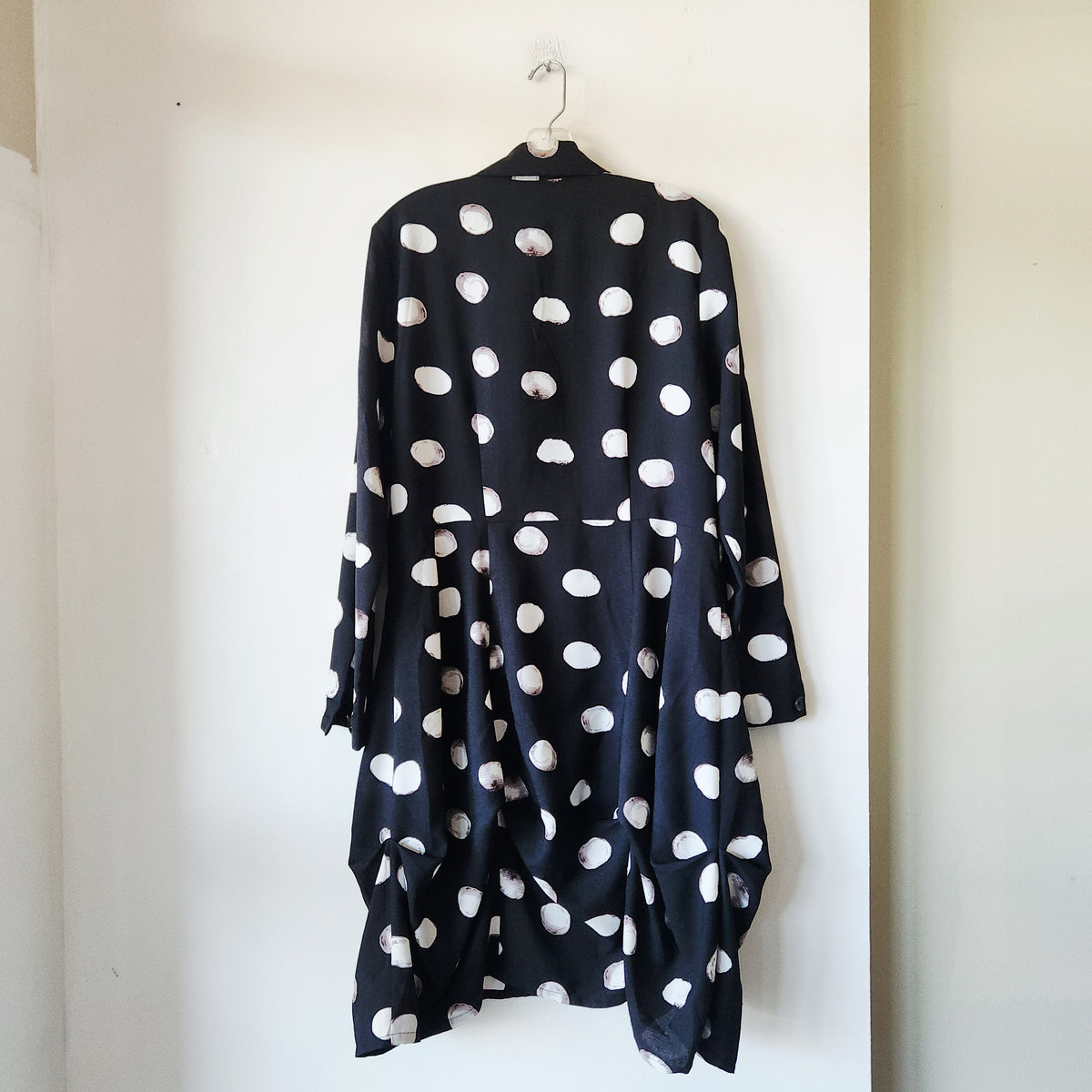 209wst Polka-dot Dress with Balloon Hem - M
