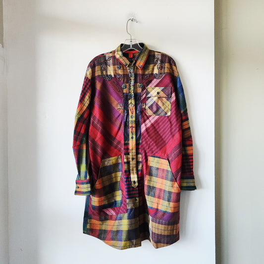 Hilfiger Collection Plaid Tunic with Beading Details - size 4