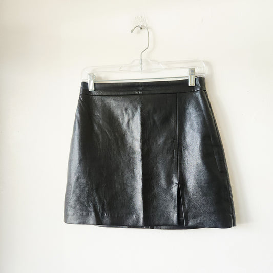 Wilfred Black Faux Leather Miniskirt - size 6