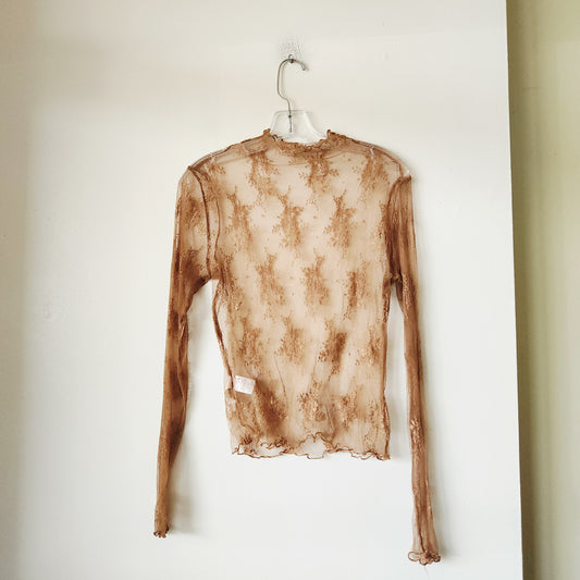 &Merci Sheer Lace Top - L