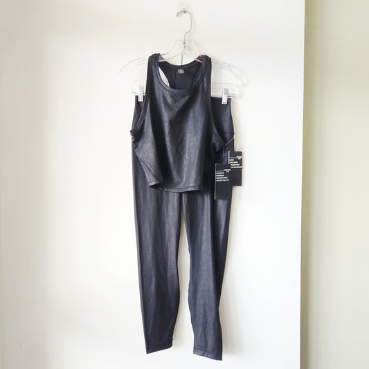 90Degree by Reflex Hi Rise Ankle Length Leggings & Crop Tank Set - M - New