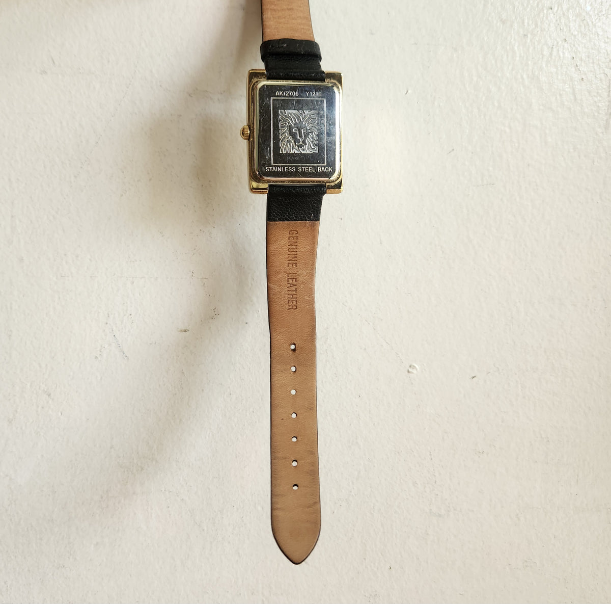 Anne Klein Women's Black Leather Strap Watch works!