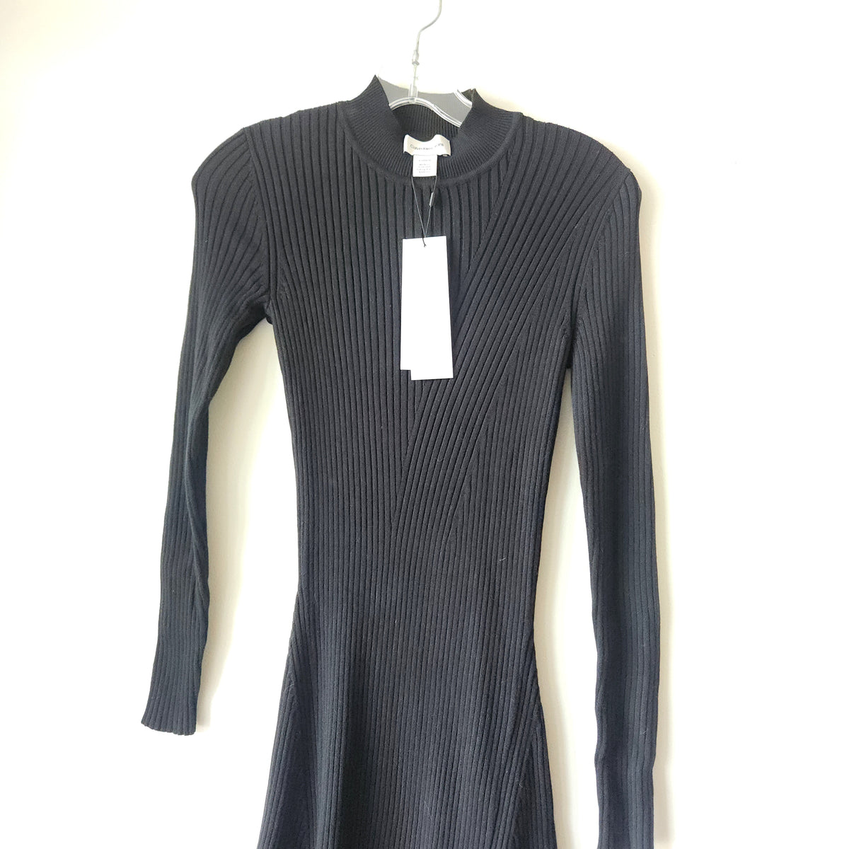 Calvin Klein Jeans Black Rib Knit Dress - XS - New