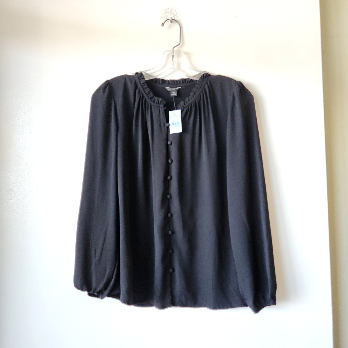 Ann Taylor Factory Black Top with Pleat Details - XS Petite - New