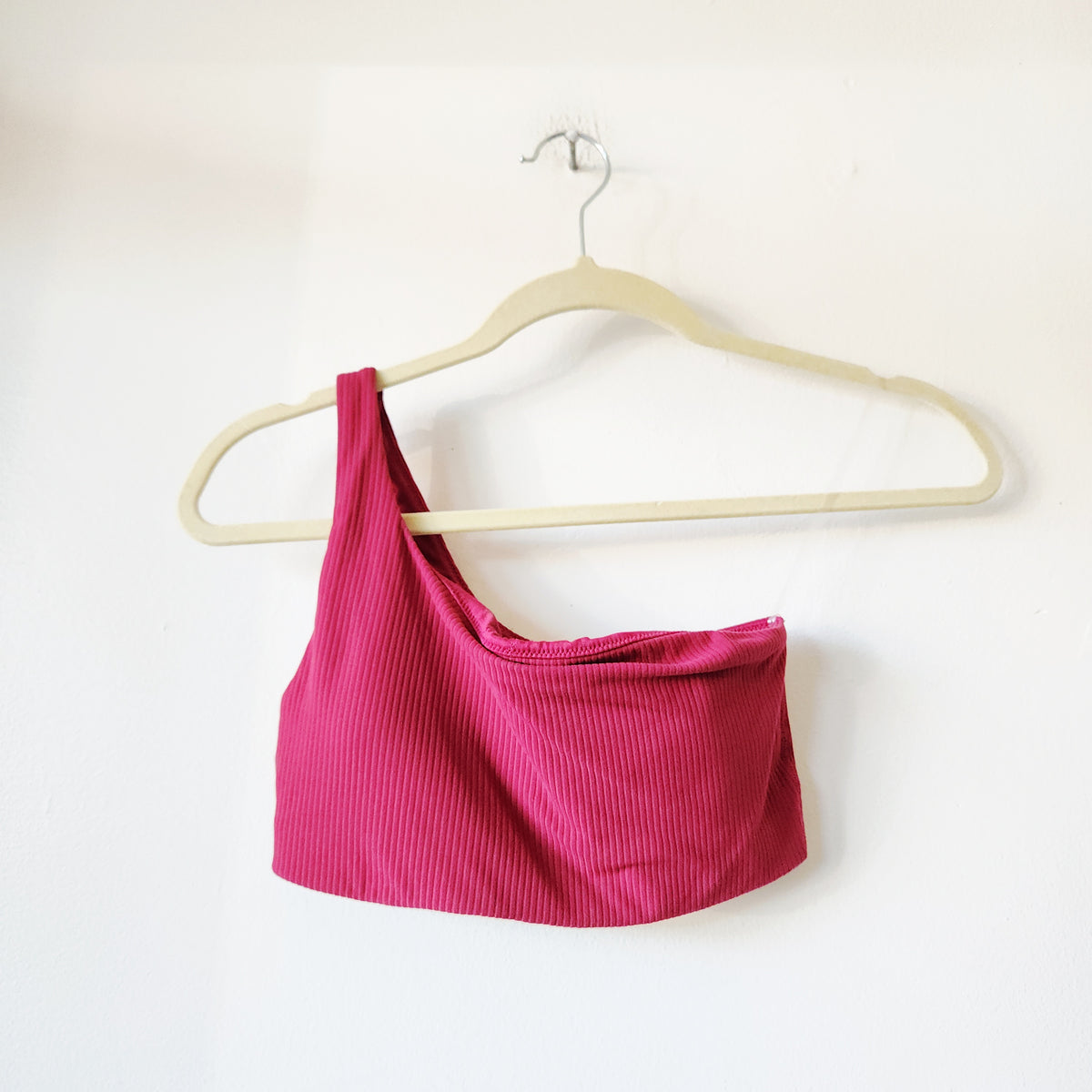 Lululemon Raspberry One Shoulder Sports Bra - approx XS