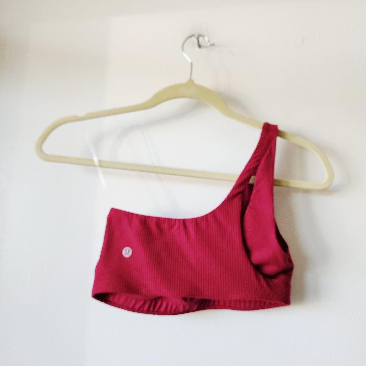 Lululemon Raspberry One Shoulder Sports Bra - approx XS