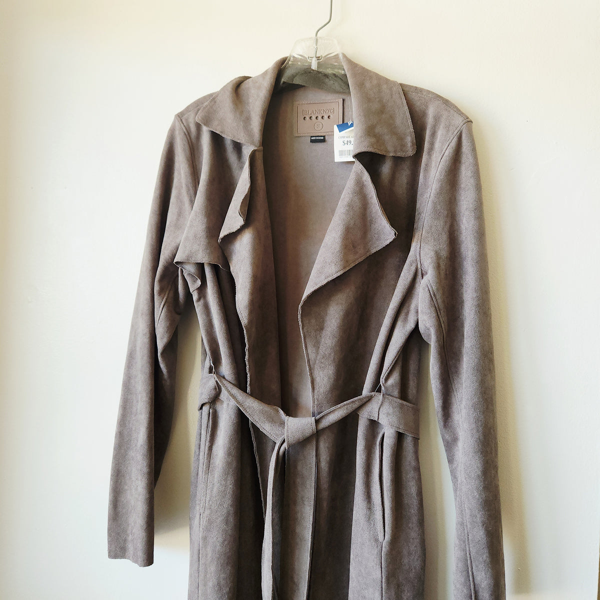 Blank NYC Faux Suede Trench Coat - S - New