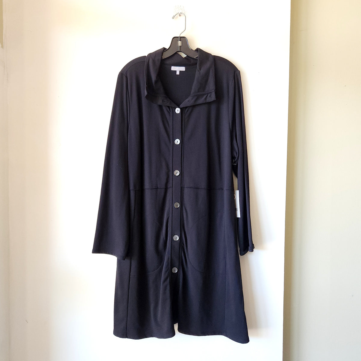 Habitat Black Jersey Top/Dress with Buttons - XL - New