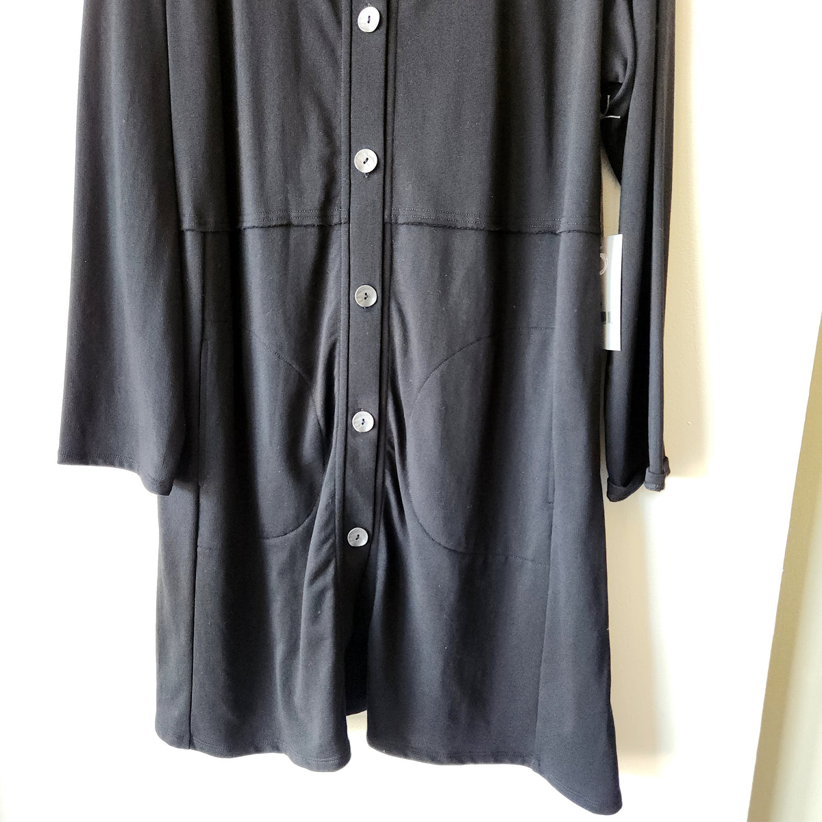 Habitat Black Jersey Top/Dress with Buttons - XL - New