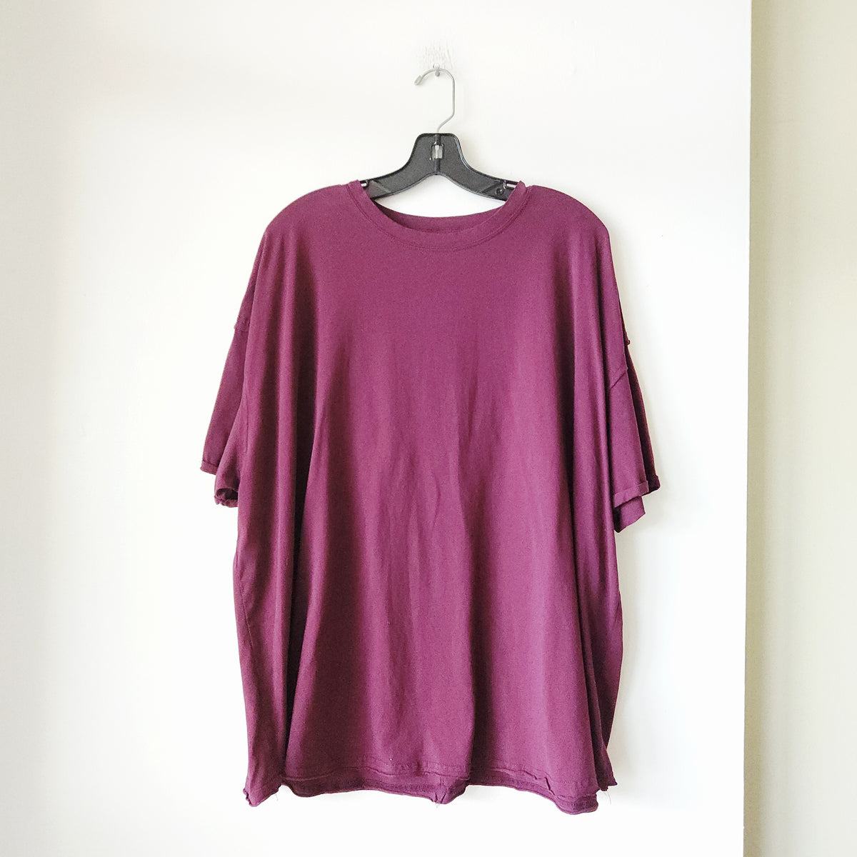 Natural Life 100% Cotton Oversized Tee with Exposed Seams - XL