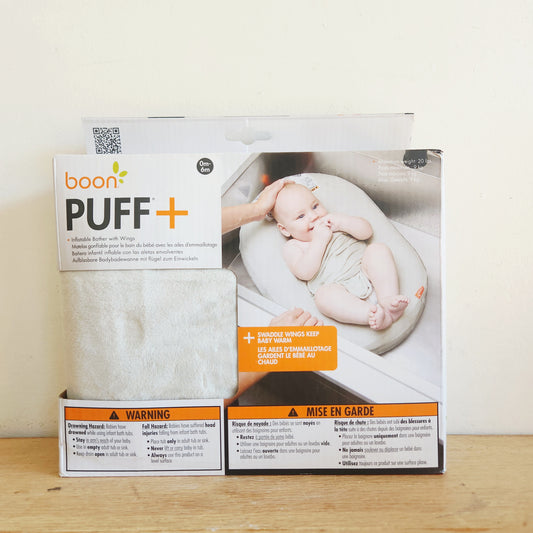 Boon Puff+ Inflatable Baby Bather with Microfleece Cover & Swaddle Wings NEW