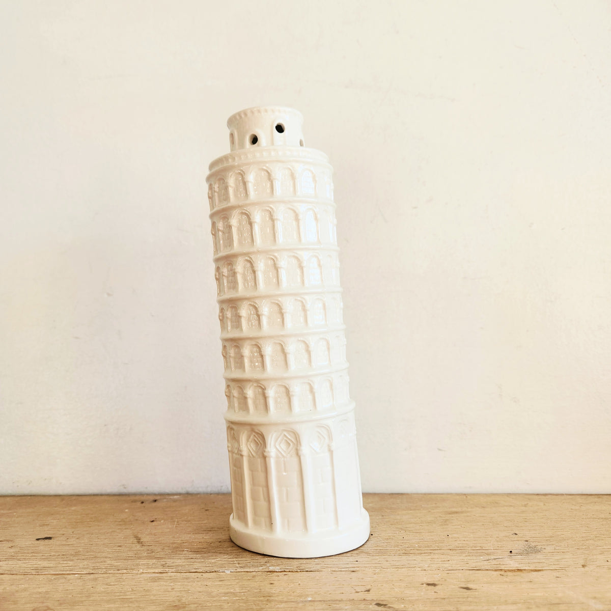 Vintage Ceramic Leaning Tower of Pizza Cheese Shaker 10"