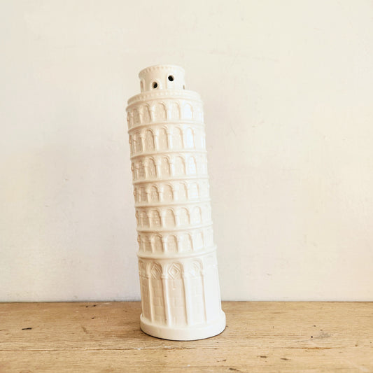 Vintage Ceramic Leaning Tower of Pizza Cheese Shaker 10"