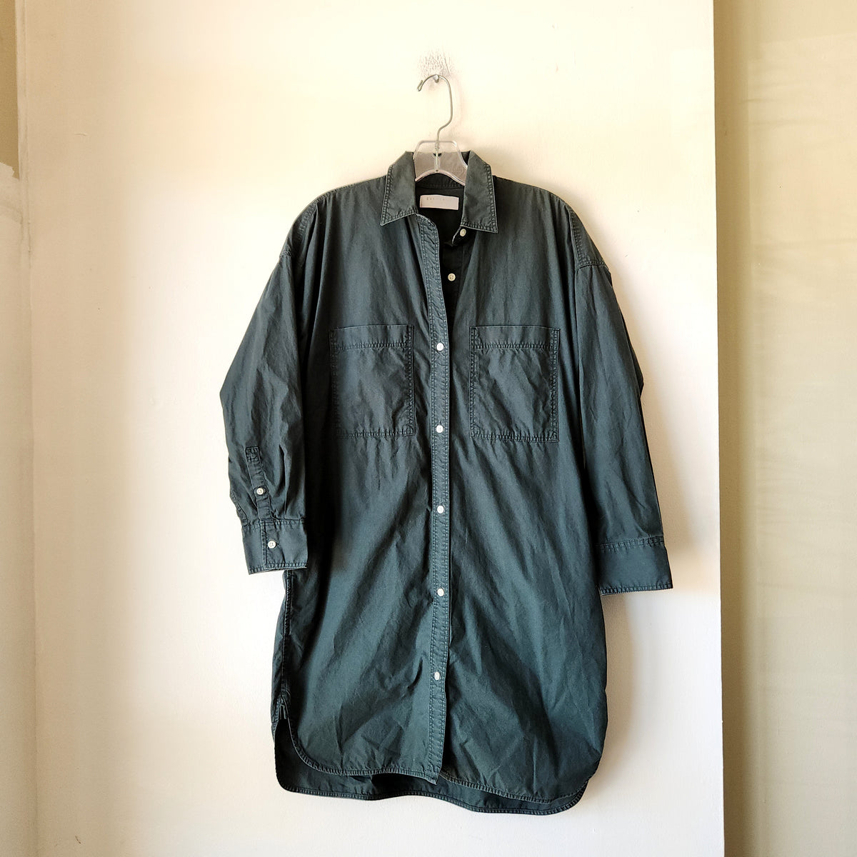 Everlane 100% Cotton Evergreen Button Up Tunic Shirt - size 0