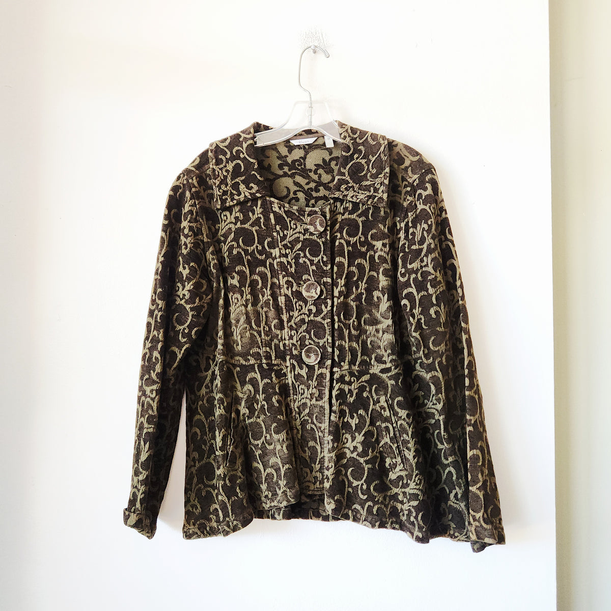 Kleën Olive Green Tapestry Jacket with Buttons - M