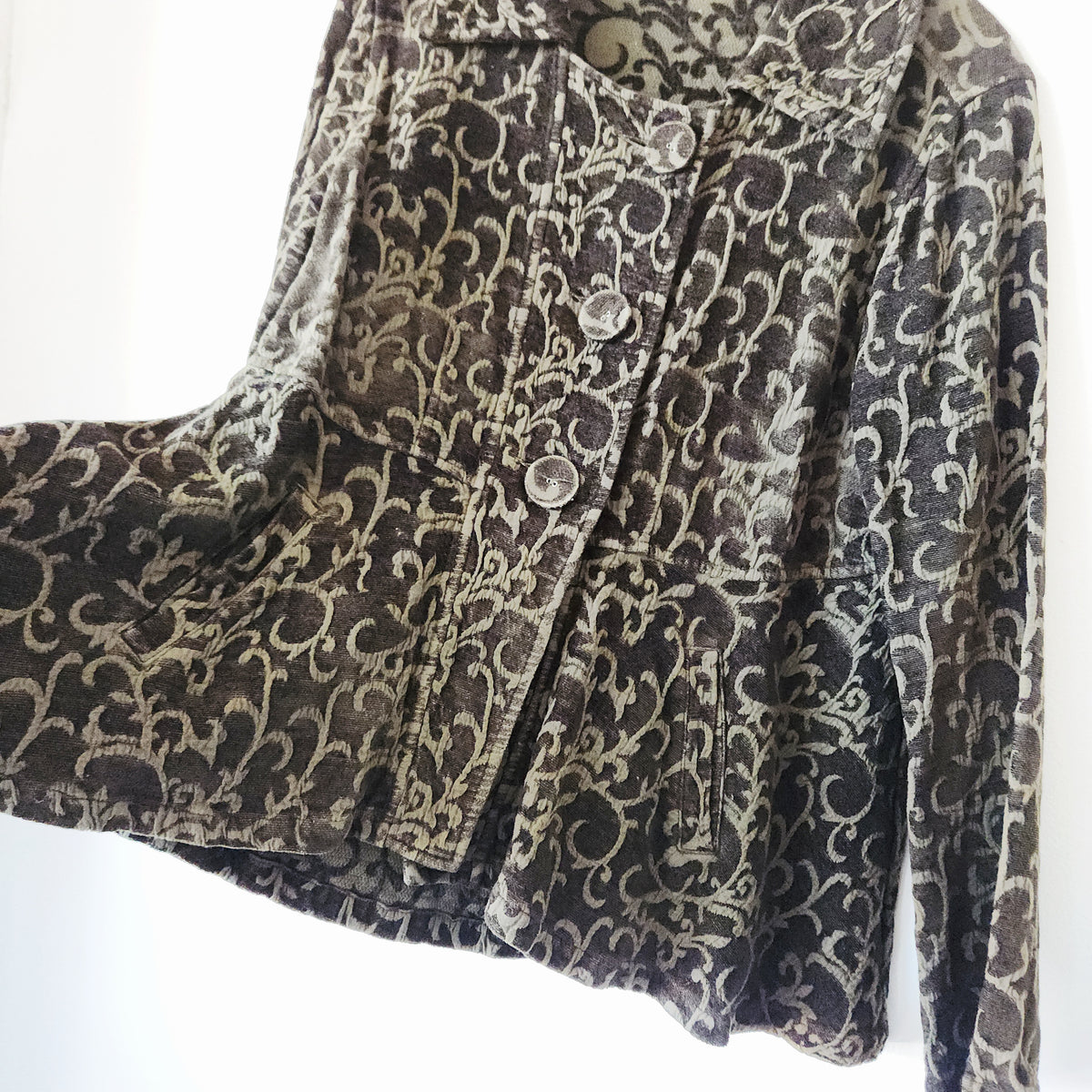 Kleën Olive Green Tapestry Jacket with Buttons - M