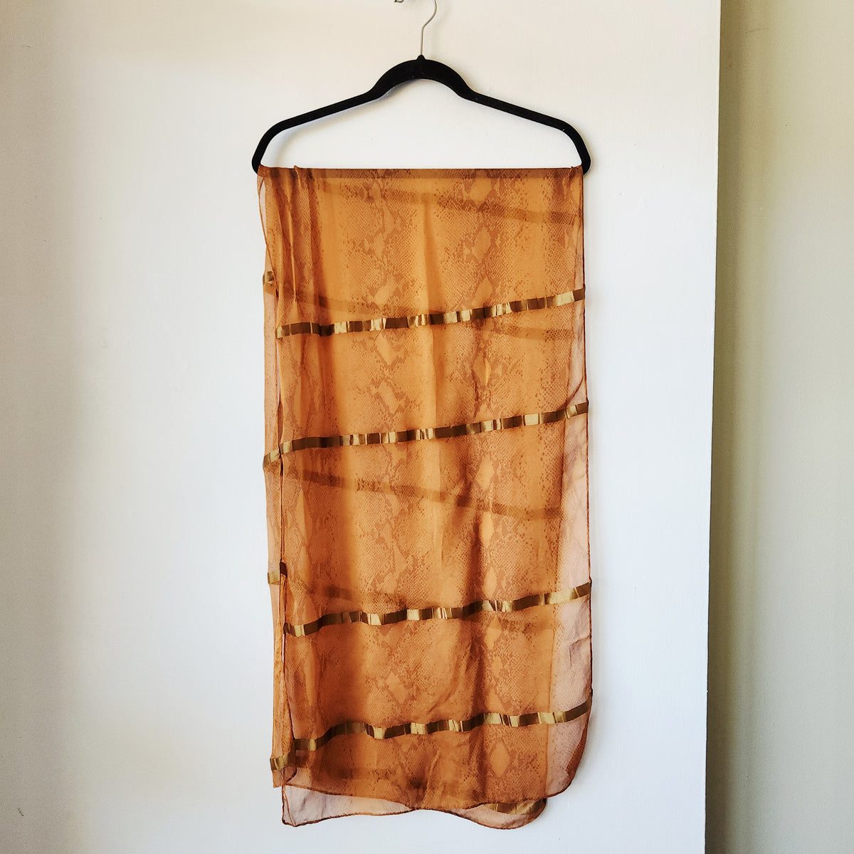 Albertazzi Italy 100% Silk Snakeskin Motif Sheer Scarf